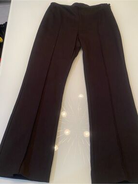 Everlane The Dream Kick Flare Pant Black Pin Stitch Center Seam Side Zip Large L